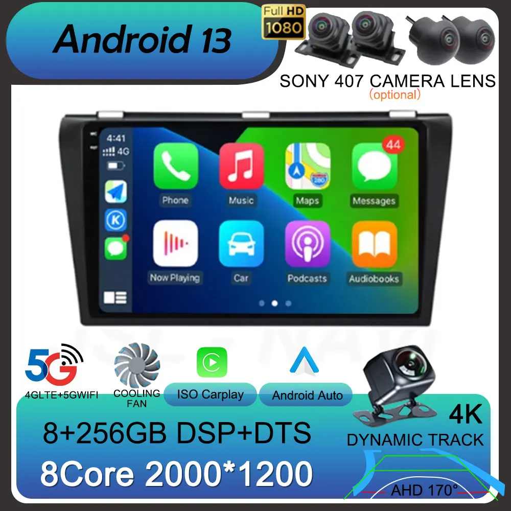 

Автомагнитола на Android 13 DSP, мультимедийный видеоплеер, навигация GPS, стерео для Mazda 3 2003-2013 Mazda3 2din, головное устройство Carplay QLED