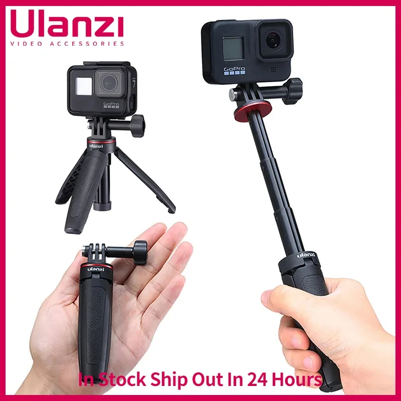 Ulanzi MT-09 Extendable Selfie Stick Portable Vlog Tripod Mini Action Camera Handle Gopro Accessory for GoPro Hero 12 11 10 9 8