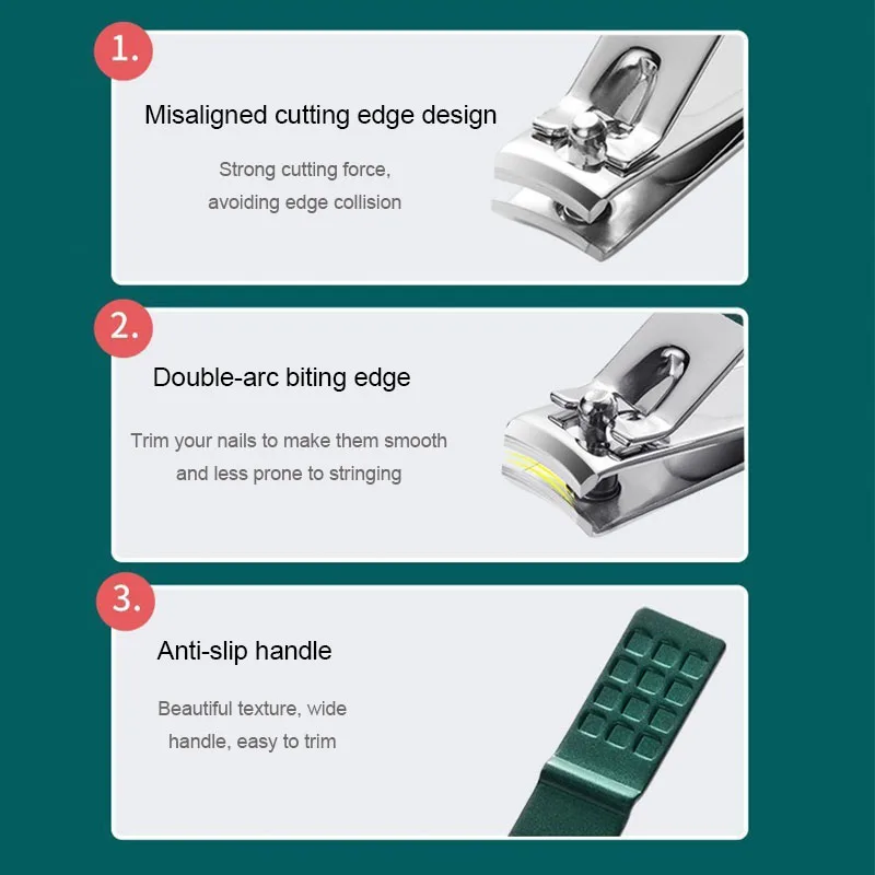 4pcs Professional Nail Clipper Anti-Splash Nail Clippers Men and Women Nail Cutter Set Stainless Steel Pedicure Tools ZJJ04 - Image 4