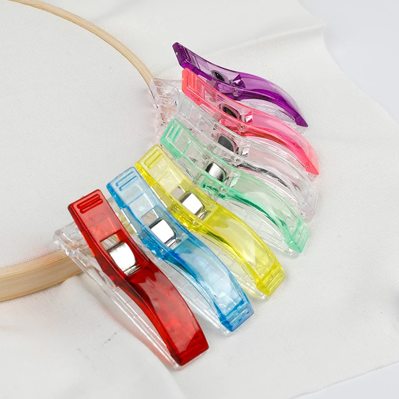 Description Picture 5 of item20Pcs Large Sewing Clips Multicolor Plastic Clips Fabric Decoration Clamps  Quilting Hemming  Garment Clip DIY Sewing Tools