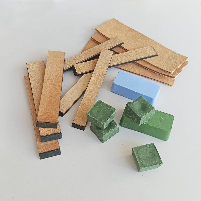 Kit Crochet Kit Affûtage BeaverCraft Pour Couteaux à Crochet - Cuir Et Papier De Verre - Composé De Polissage Cuillere En Bois