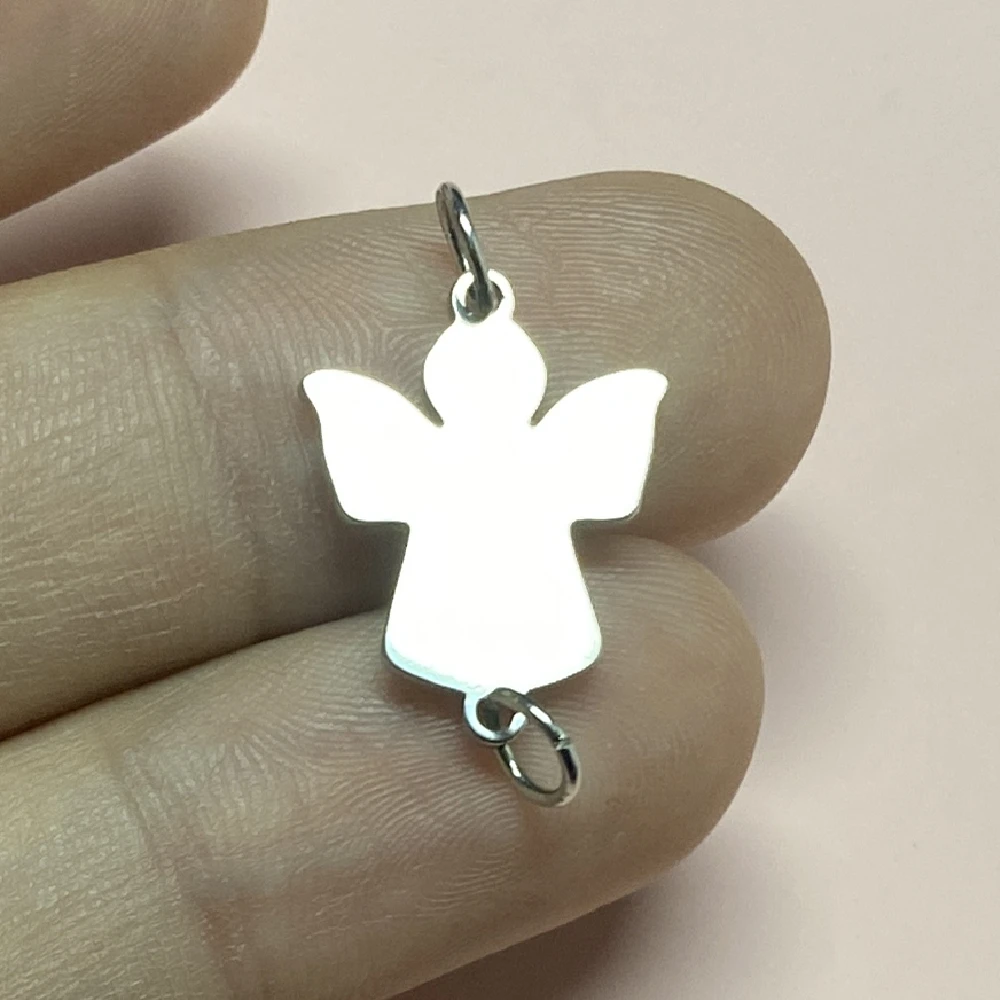 12pieces 2025mm Exquisite Angel Charms Stainless Steel Holy Angels Pendants Jewelry Ornaments