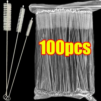 Kit de brosses réutilisables en nylon et acier inoxydable pour livres, paille à boire, nettoyeur de tuyaux, longues brosses pour bébé, tasse HI 1
