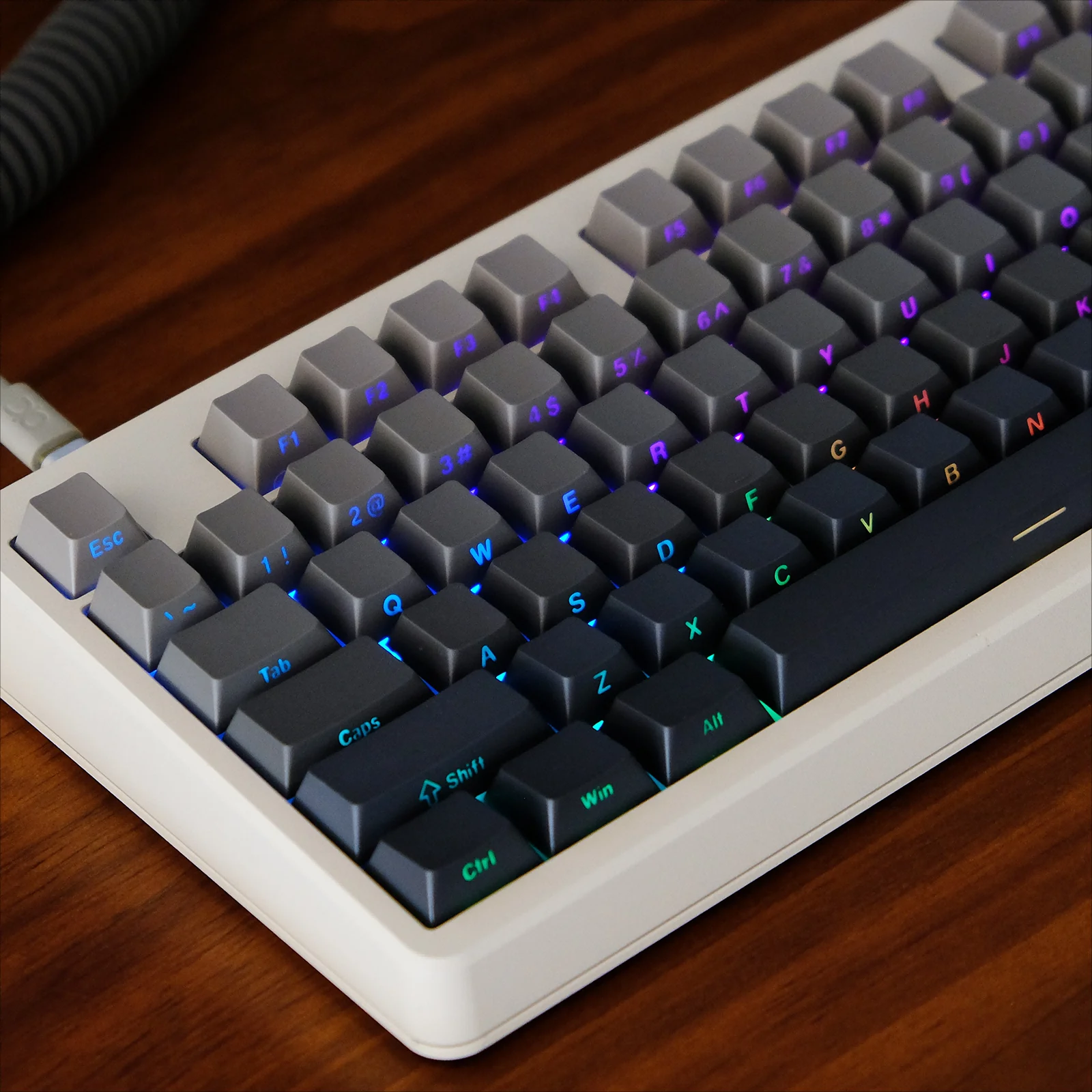 Kbdiy-pbt Duplo Tiro Keycap Impressão Lateral Brilhar Através Backlit Teclado Mecânico mx 108 87 Nj80 84 68 64 61 133 - Imagem 5
