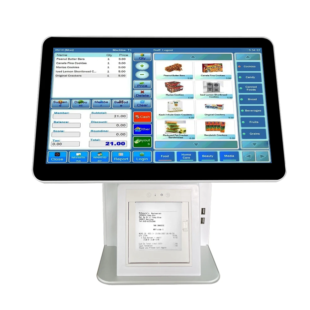 

15.6 inch android all in one touch screen point of sale pos system cash register with 58/80mm printer