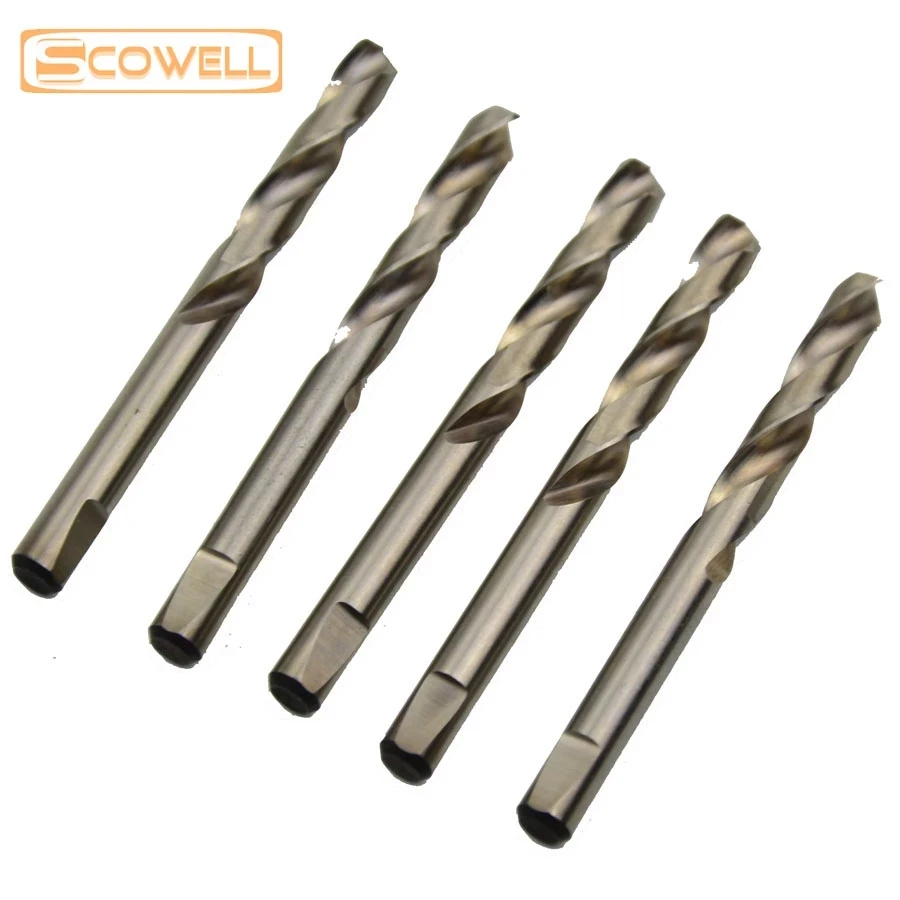 HSS 4341 Milled Shank Center Drill Bits For Hole Saw Arbor Pilot Drilling Bit 6.35*72mm For Crown Saw 10 Pack