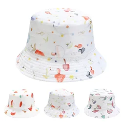 Unisex Cotton Bucket Hats Cute Mushroom Pattern Double-Sided Cap For Women Outdoor Beach Sunscreen Panama Hat Bob Fisherman Hats