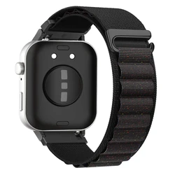 Alpine Loop Nylon Strap Adjustable Sport Bracelet Replacement Wristband - Premium Accessory Strap for Huawei Fit 4 Pro (Black shiny)