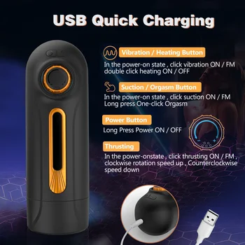 Male Masturbator Automatic With Powerful Vibrating & Thrusting Blowjob Sucking Masturbation Stroker Real Vaginal Sex Toy For Men 6