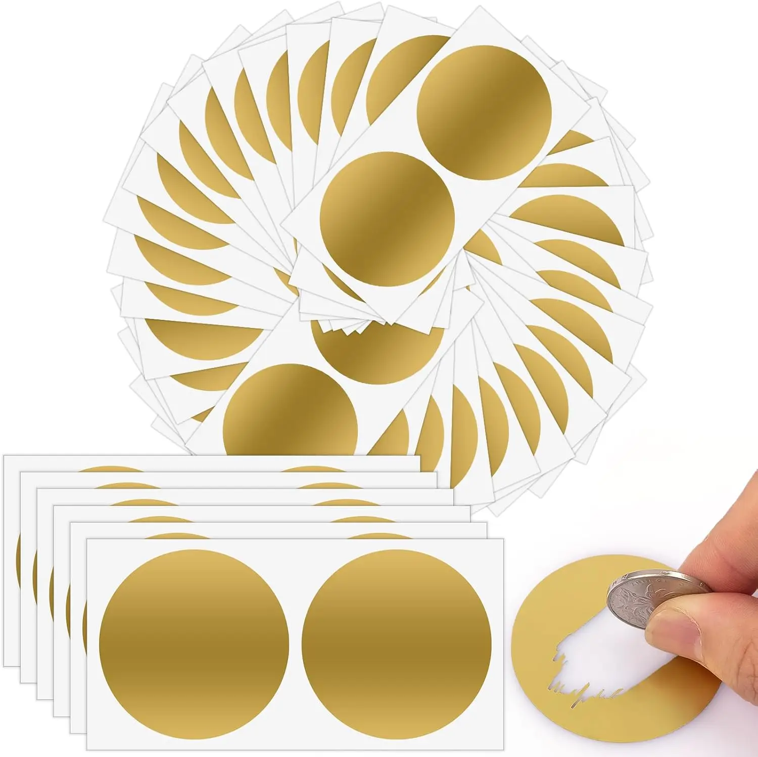 50 개/갑 2 인치, 50mm 골드 실버 스크래치 스티커 복권 티켓 용 라벨 DIY..