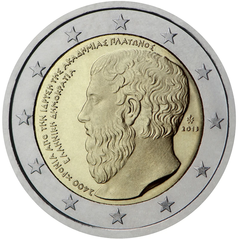 

Греция 2013 Памятная монета 2400 годовщина колледжа Plato 2 евро UNC Совершенно новая
