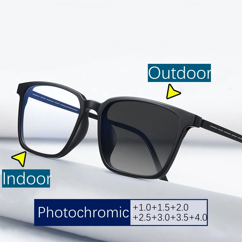 

Ultralight Frame Photochromic Glasses Men Women New Far Sight Reading Glasses Retro High Quality Outdoor Color Changing Eyewear