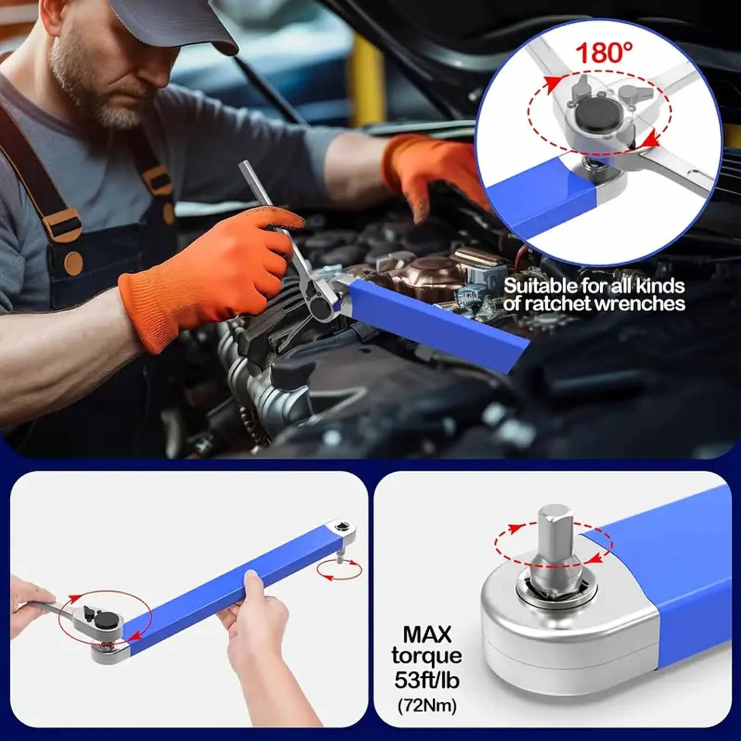 Professional Zero Offset Extension Wrenc Tight Spaces Extension Tool 1/2 in 1/4 in. 3/8 in Auto Repair Tool Home Tool Set