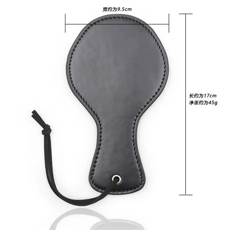 17cm Ellipse Mini Paddle Riding Crops Flogger Horsewhips Spikes Leather 9.5cm Wide Spanking Paddle Slapper 4