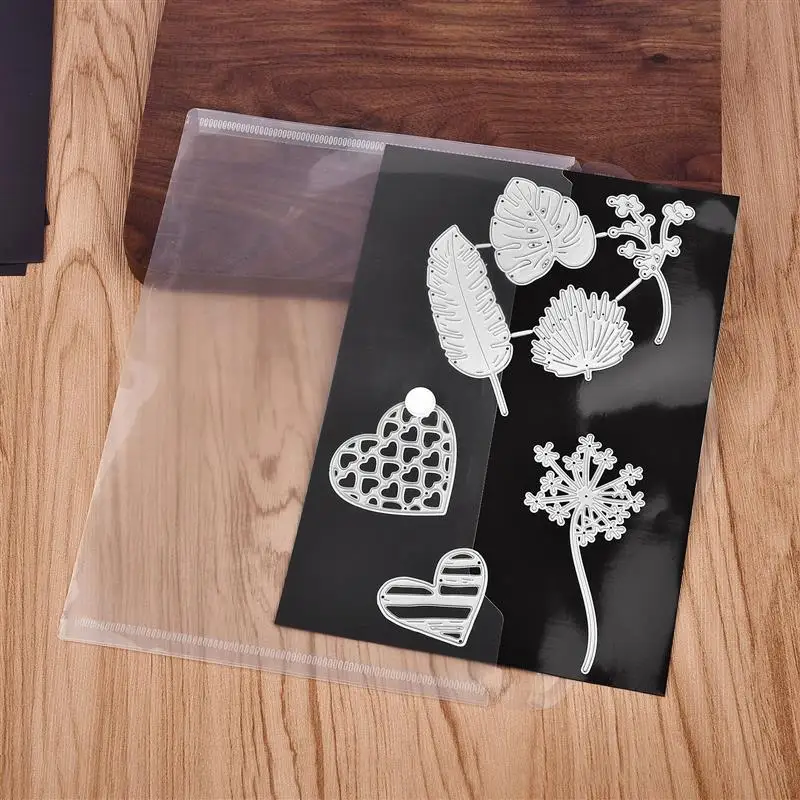 1/5/10pcs A5 6-Hole Strap Storage Clip And Craft Storage Bag Scrapbooking Cutting Die Organizing Sticker Storage Clip Storage Bag