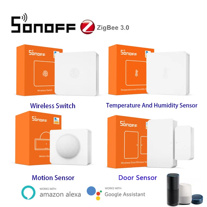 SONOFF Zigbee ZBBridge/Wireless Switch/Temperature Sensor/Motion Sensor/Door Sensor/Dongle For Alexa Google Home SNZB-01 2 3 4 