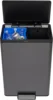 10.5-Gallon Elite Stainless Steel Dual Stream Trash and Recycling Bin, Step-On Mechanism, Charcoal, Home and Kitchen 1