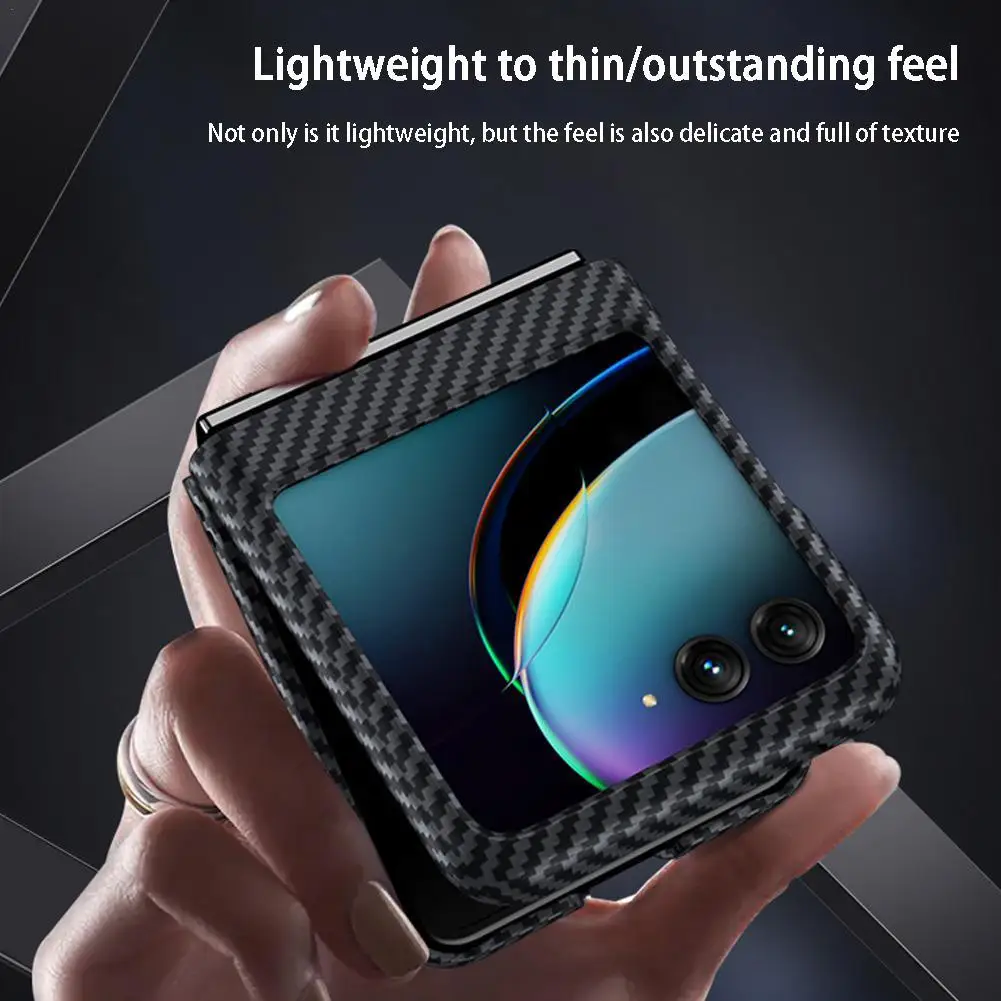 

Slim Real Carbon Fiber Cover For Moto Razr 40 Ultra Case Ultra-thin Hard Shockproof Cover for Motorola Razr40 Ultra Aramid fiber