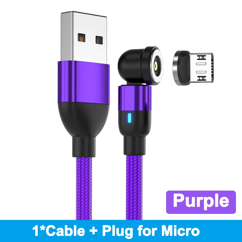 Magnetic 540° Rotating USB Type C Charging Cable - Fast Charge 2.4A