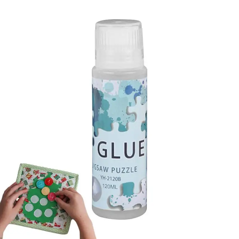 

Puzzle Glue Clear Jigsaw Puzzle Glue With Sponge Applicator 120ML Easy To Apply Gloss Finish Quick Dry Glue For Paper And Wood