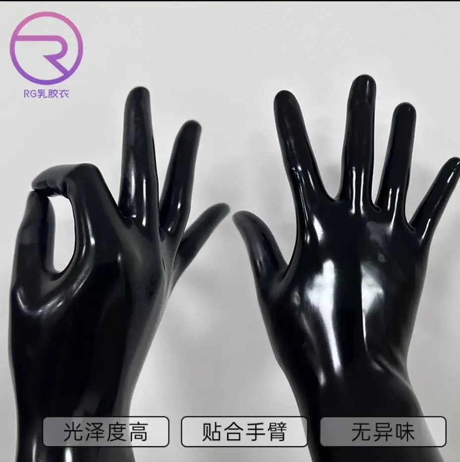 oil shiny latex gloves with integrated shape long and short gloves COS binding Cosplay Kigurumi latex fetish