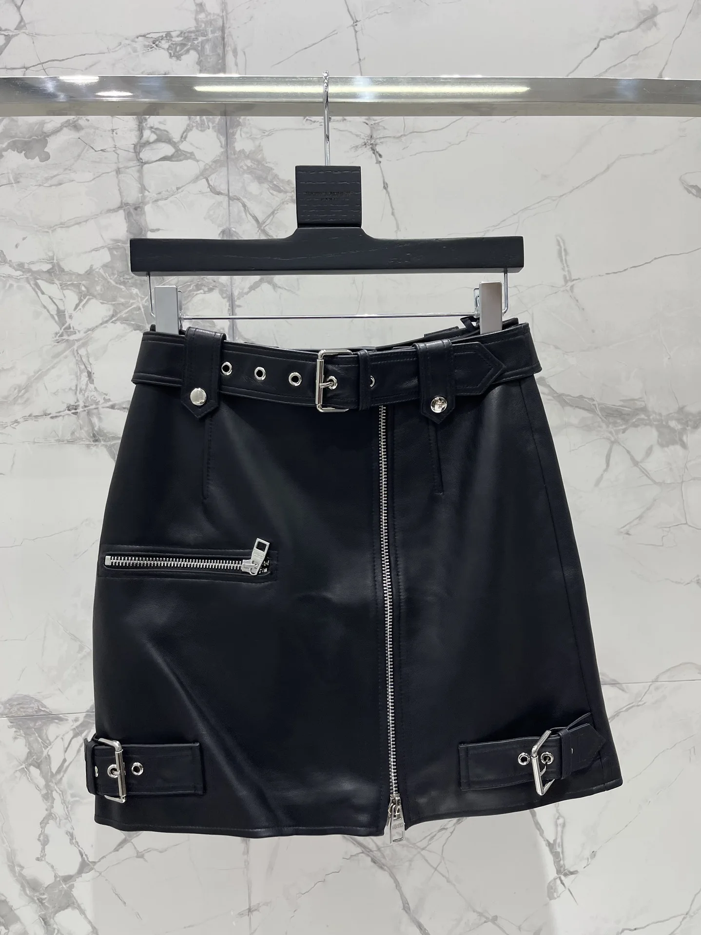 

Zipper leather bustier skirt casual fashion 2024 summer new hot 0104