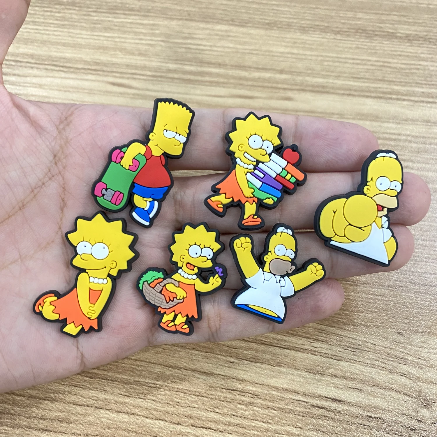 Anime Simpson Shoe Charms Set - Cute Sandal Accessories Badges