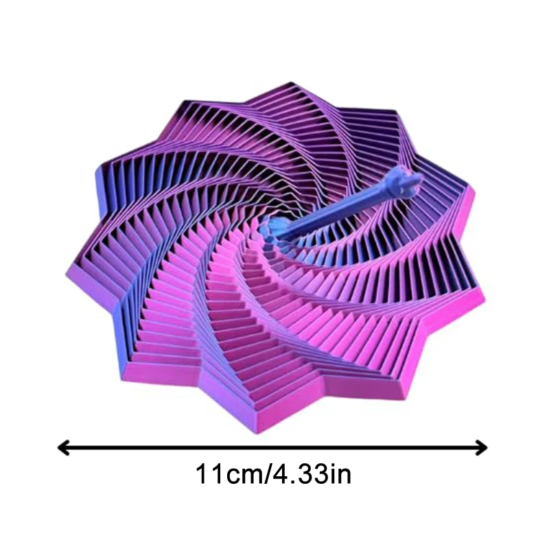 11cm 3D Printed Transformable Fidget Star Toy - Stress Relief Finger Toy with Knob Handle for Adults & Kids, Sensory Fidget Gift