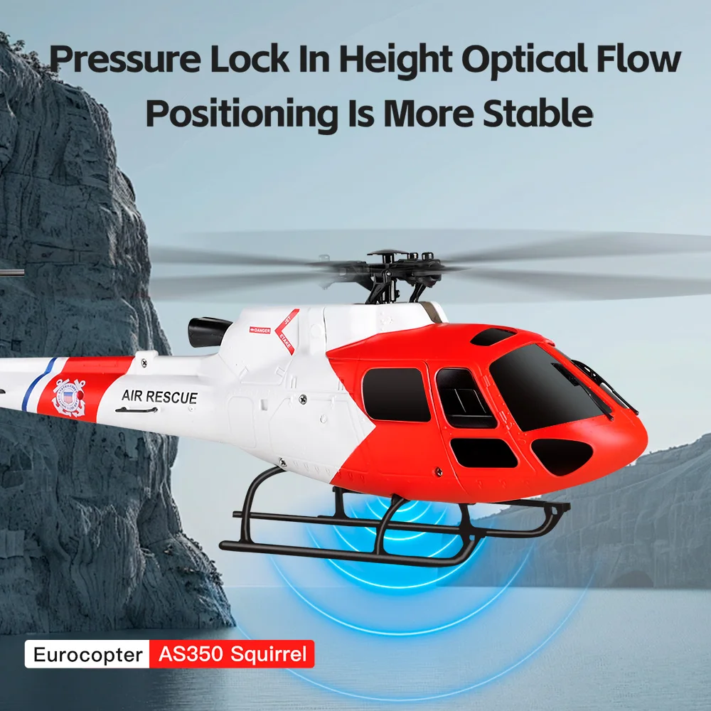 2026 WLtoys K150 RC 헬리콥터 AS350 항공기 4CH 브러시리스 광학 흐름 모델 비행기