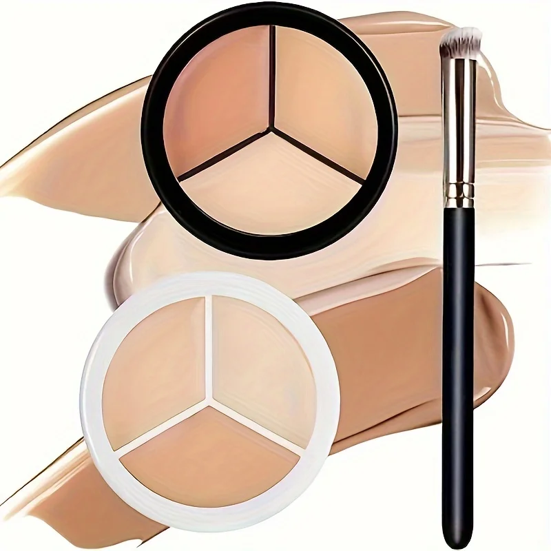 여드름 반점 커버용 3 색 컨실러, 검은 눈 동그라미, 눈물샘 홈 수리 파운데이션, 메이크업 및 메이크업 