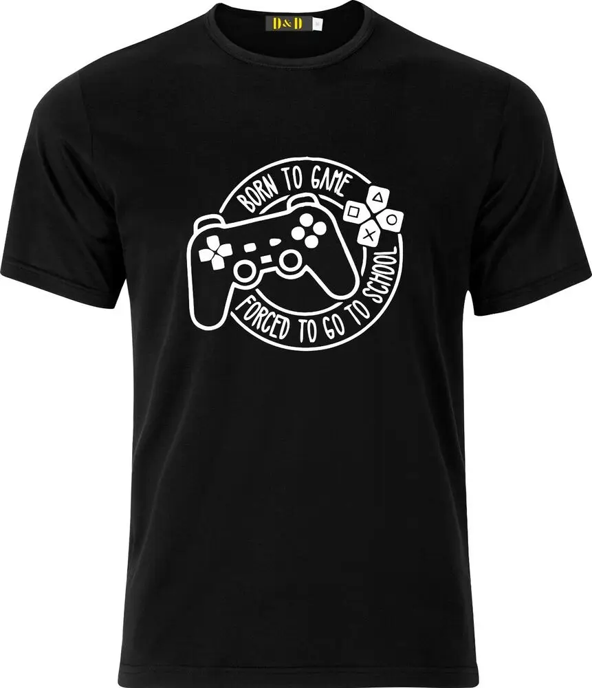 

BORN TO GAME FORCED TO GO TO SCHOOL GIFT XMAS BIRTHDAY T SHIRT