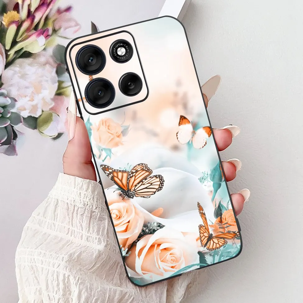 Cute Cartoon Cat & Butterfly Luxury Phone Case – Stylish Protection
