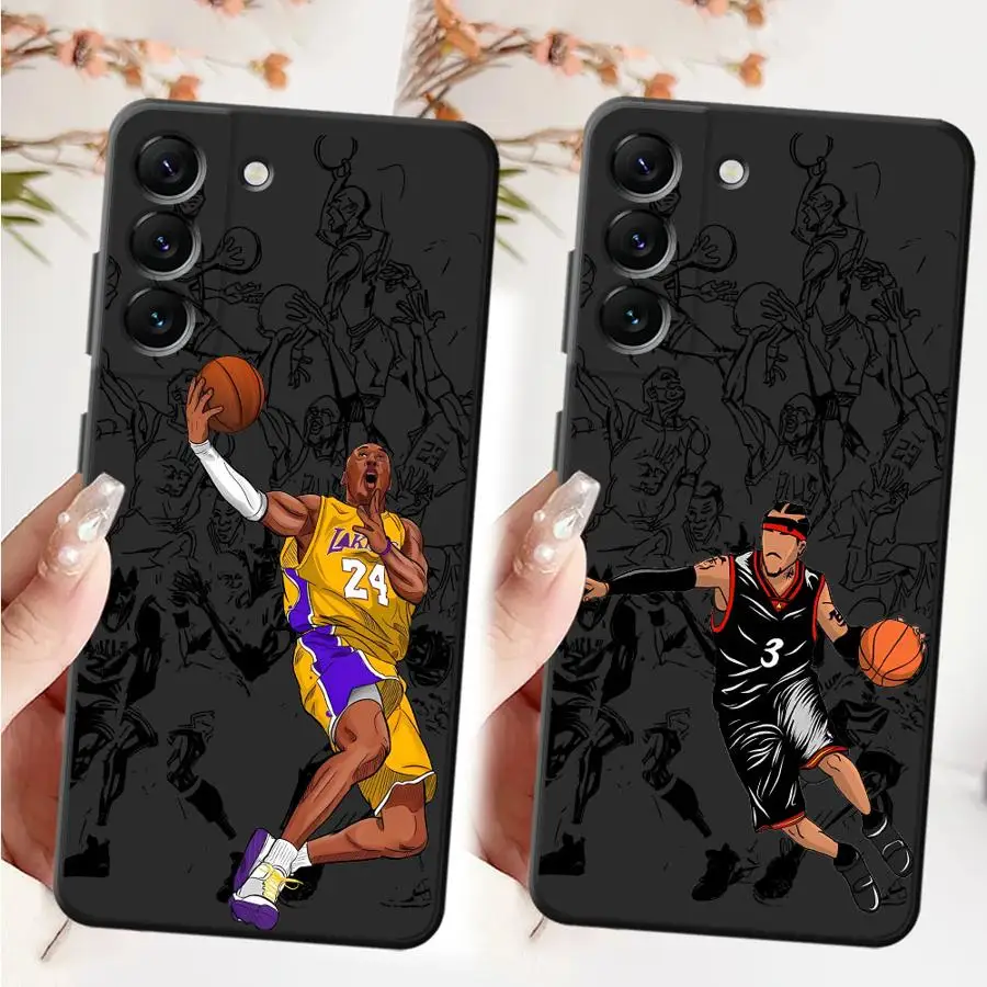 Black Soft Phone Cover with Cute Basketball Star Design