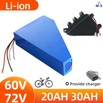 Batteria triangolare 60V 72V 20Ah 30Ah Batteria agli ioni di litio per veicolo a due ruote 500W 800W 1000W 2000W 3000W