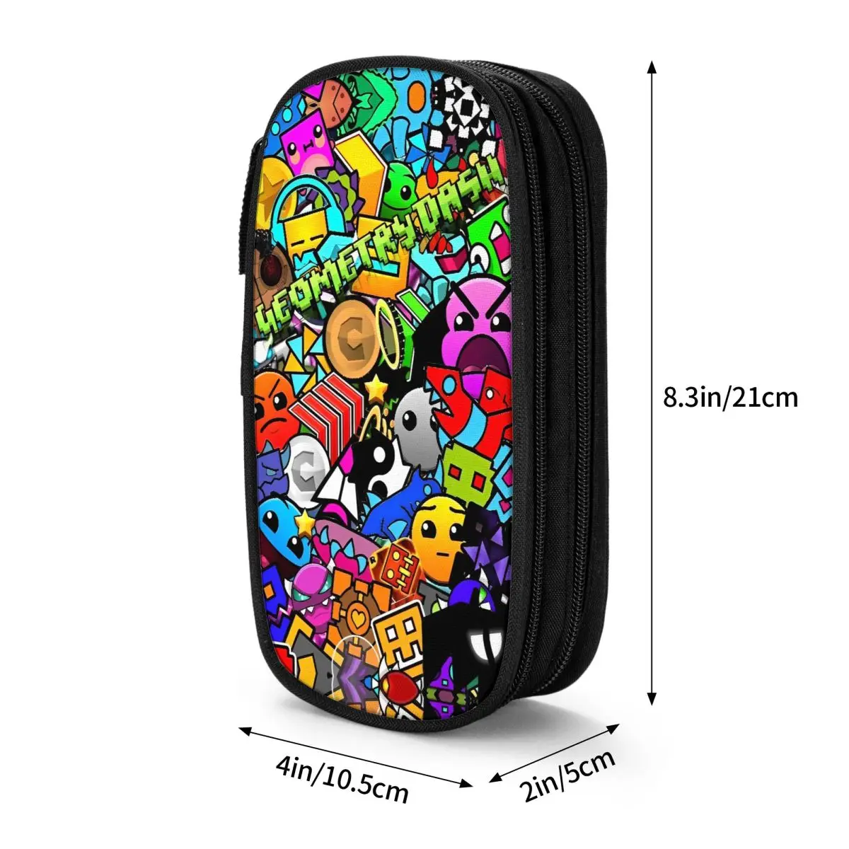 Geometry Dash Video Game Pencil Case Geometric Dash Pencilcases Pen Box for Girls Boys Big Capacity Bag Supplies Stationery