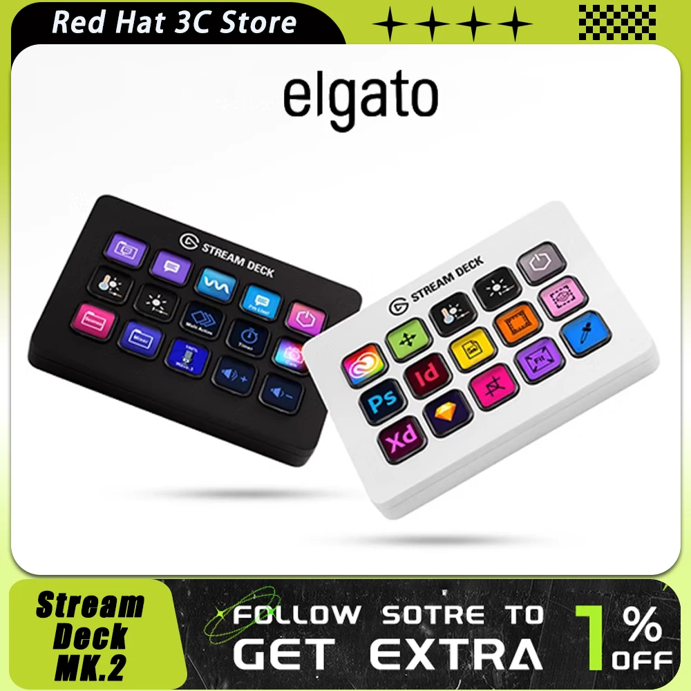 

Elgato Stream Deck MK.2 Multifunctional Console Panel Designer Live-streaming Mini Keyboard Desktop Assistant Macro Gamer Office