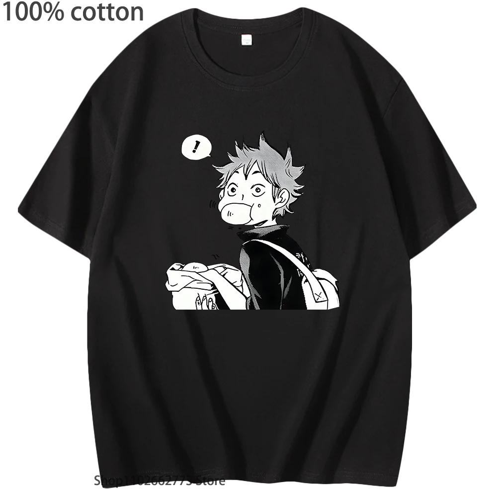 

Japanese Anime Haikyuu T-Shirts Women Funny Karasuno 90s Fly High Printed Shirt Streetwear Men Y2k Clothes 100% Cotton Tee-shirt