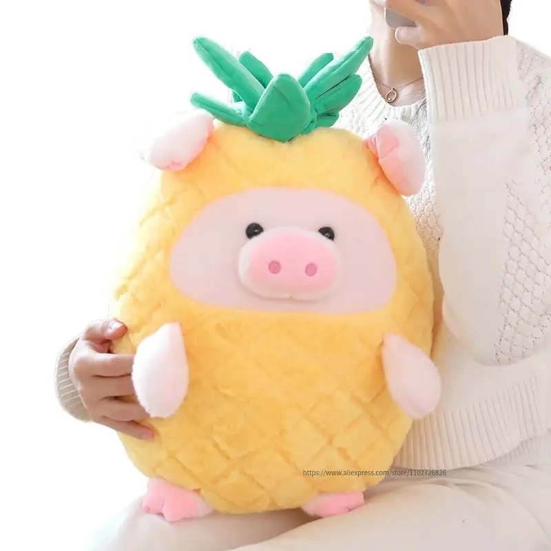 40/50/70CM Soft Kawaii Pineapple Pig Plush Pillow Stuffed Lovely Fruit Shape Animal Doll Funny Birthday Gift For Kids Baby 30 60cm new kawaii fox plush toys cartoon stuffed animal lovely soft cuddly baby plushie doll lie prone toy for girls gift decor