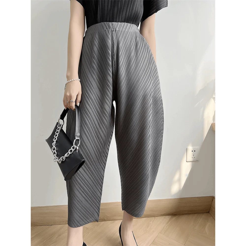 Pleated Haren Pants 2023 Winter New Loose Large Waisted Women Haren Pants Show Slim Style  techwear women
