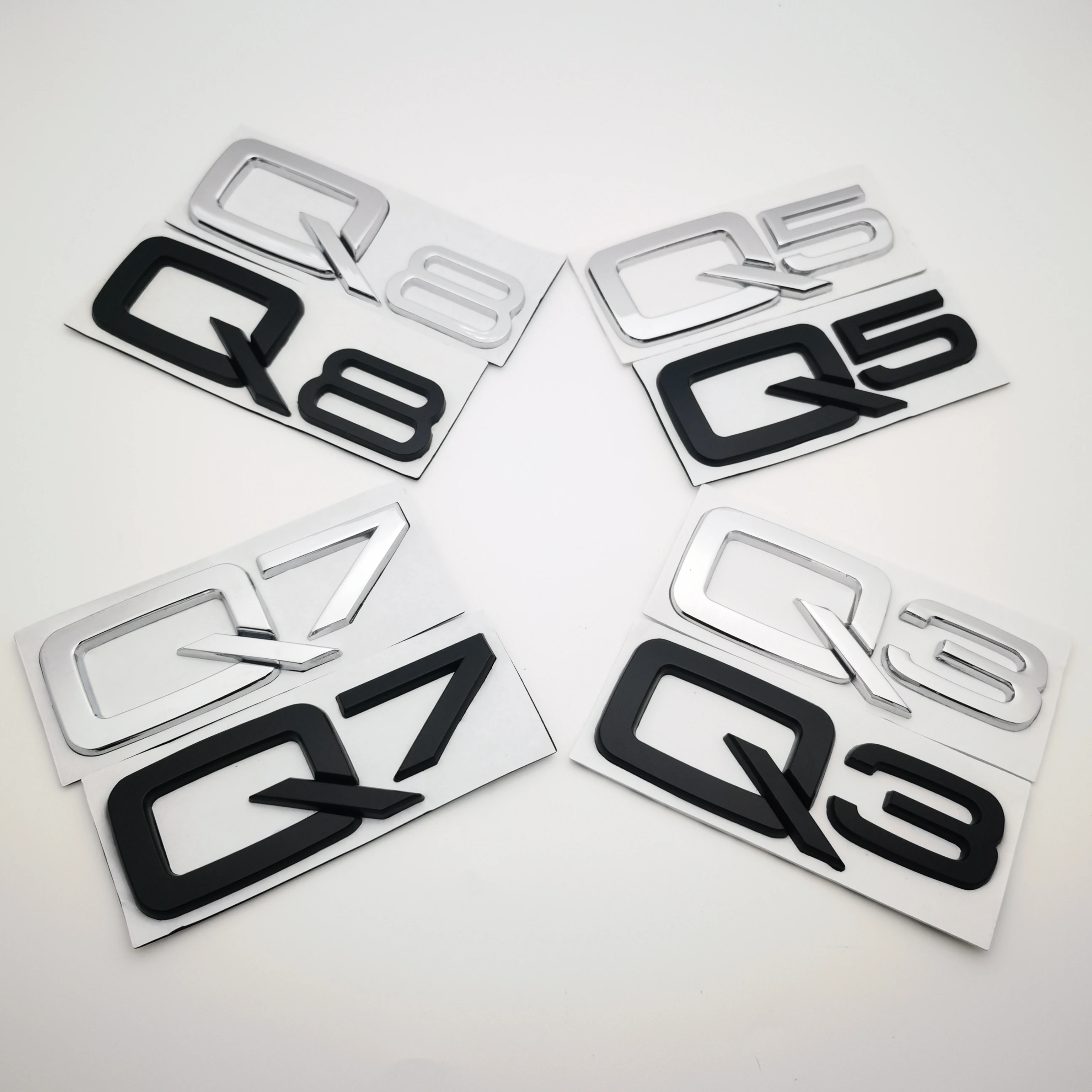 

1pcs Q3 Q5 Q7 Q8 3D Letters Numbers Emblem for A3 A4 A5 A6 A7 A8 Q2 Q3 Q5 Q7 Q8 Car Trunk Lid Nameplate Badge Logo Sticker