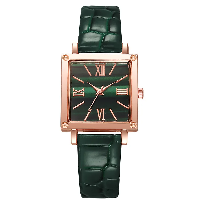 1pc-Fashionable and Minimalist Women's Square Belt Quartz Watch New Popular Retro High-end Roman Watch