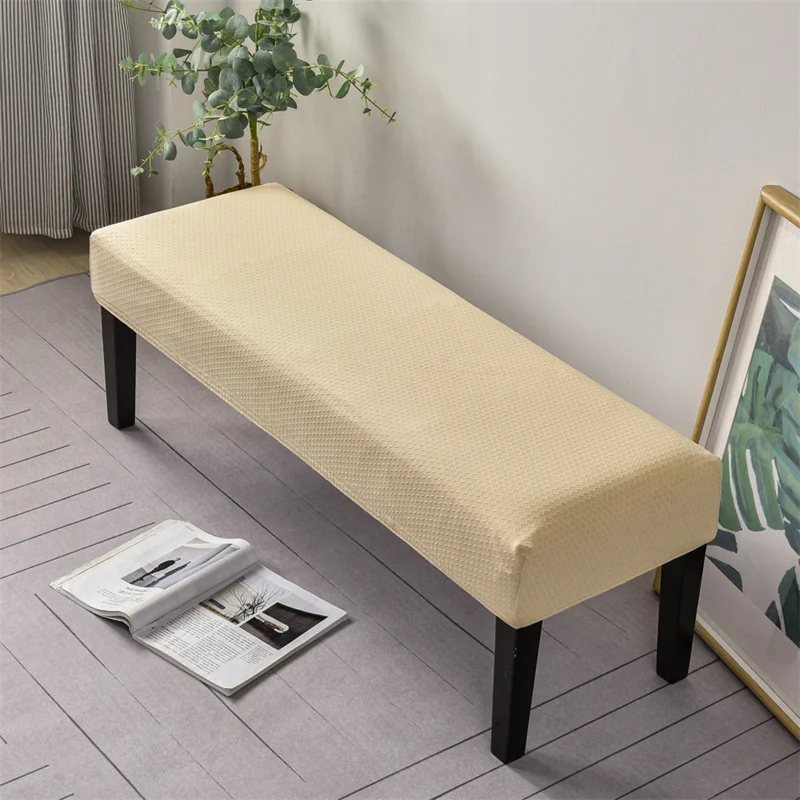 

Jacquard Piano Stool Cover Elastic Solid Long Ottoman Cover Stretch Footrest Bench Slipcover for Living Room Furniture Protector