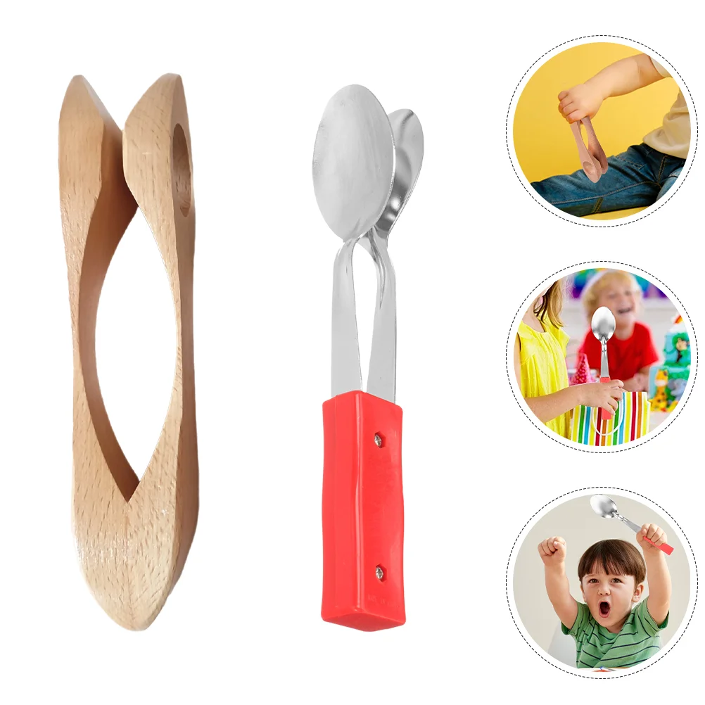 

2 Pcs Music Spoon Instrument Spoons Musical Instruments Percussion for Adults Western Metal Unique