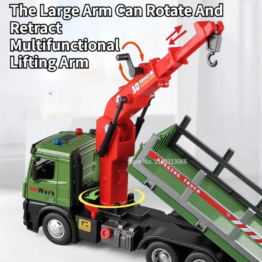 1:24 Alloy Timber Transport Wagon Car Toy Metal Diecasts Model Engineering Vehicle with Pull Back Function Car Toys for Boy Gift 3