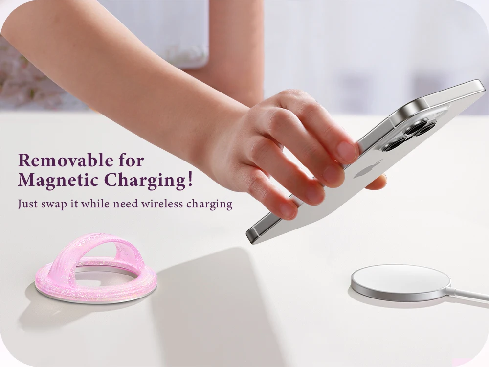 Joyroom Rotatable Magnetic Phone Holder Silicone Finger Loop Phone Grip For iPho
