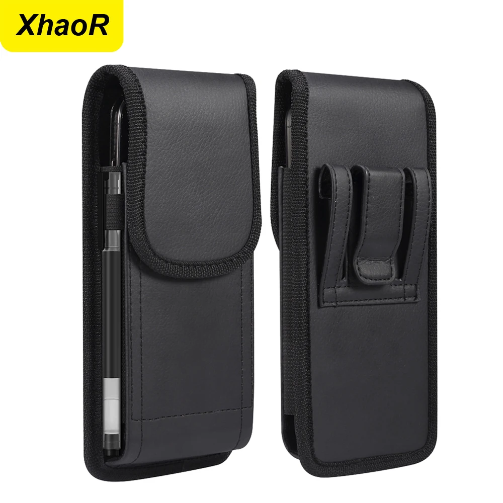 Leather Mobile Phone Waist Bag for iPhone 15 14 13 Pro Max Samsung Xiaomi