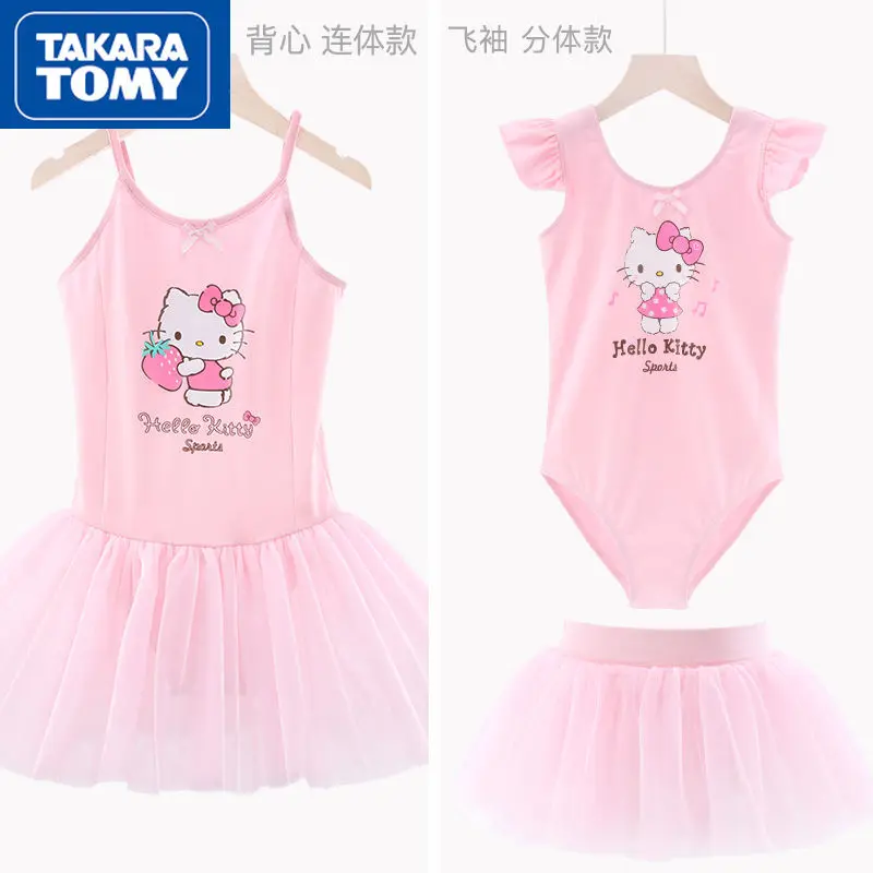 

TAKARA TOMY Summer Girls Hello Kitty Cotton Soft Skin-friendly Sweat-absorbing Sleeveless Dance Clothes Ballet Practice Clothes