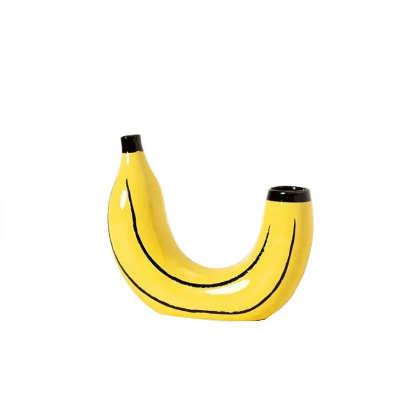 Creative Resin Banana Vase Flower Arrangement Decoration Simulated Fruit Banana Artifact Funny Vases Pots  Home Decoration 6