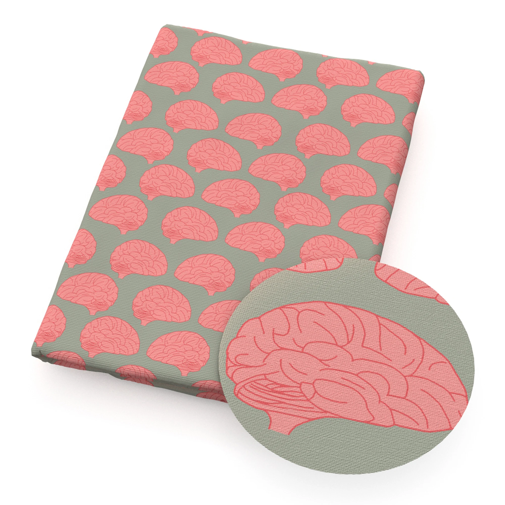 thumbnail image 1 of Tejido de poliéster puro con estampado de cerebro y órganos humanos, por metro, para patchwork, costura, acolchado, labores de aguja, 1 of 5