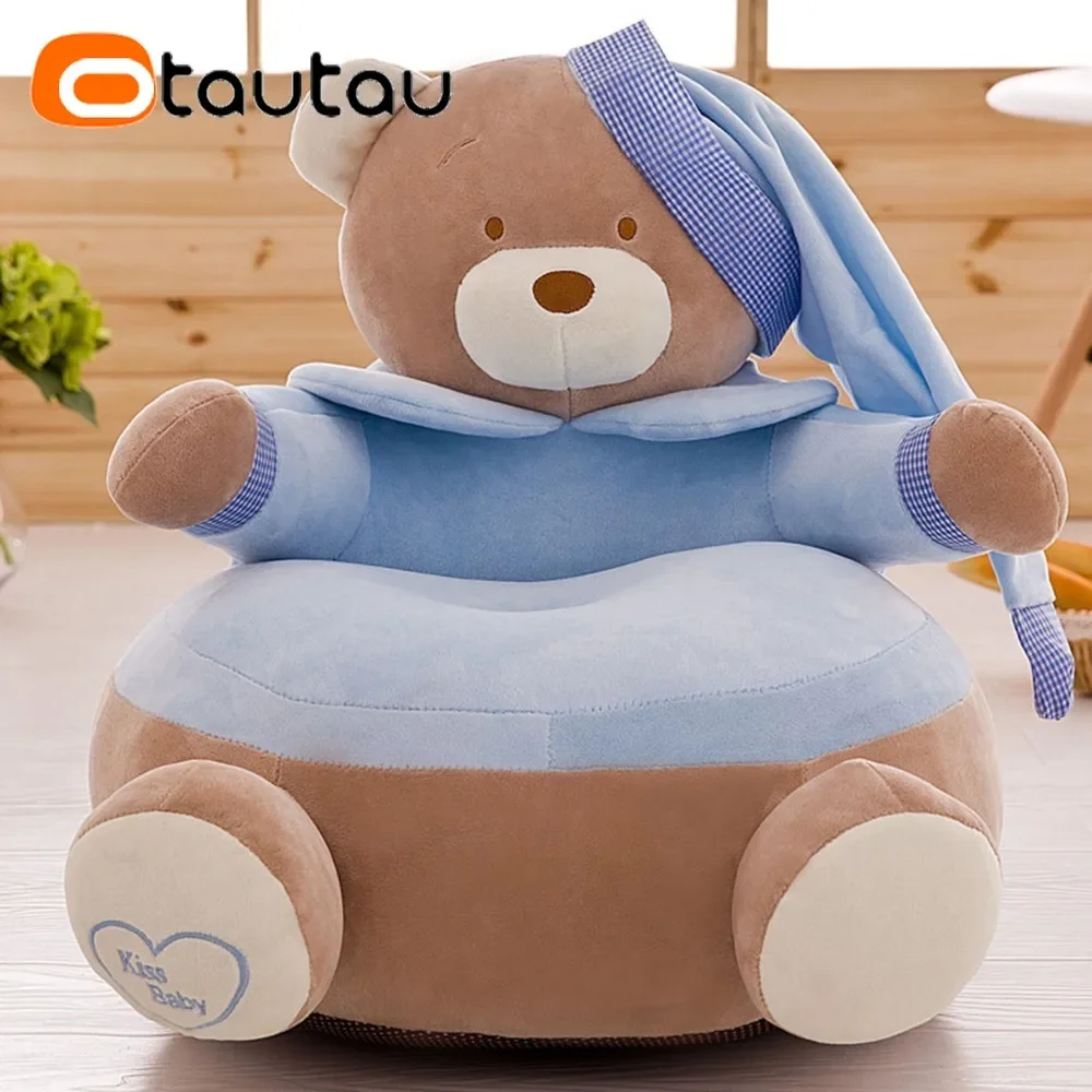 OTAUTAU Children's Sofa with Filling Kids Small Cute Cartoon Chair Floor Corner Seat Pouf Futon Soft Velvet SF132 6